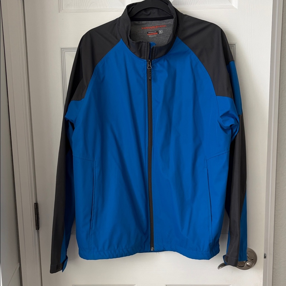 Men's Blue and Black Lightweight Full-Zip Jacket